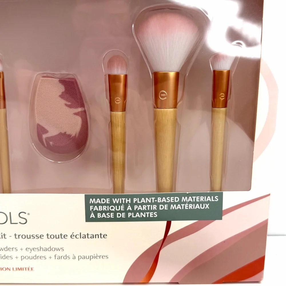 EcoTools Pink Wrapped in Glow 7PC Makeup Brush Set + 2 Eyeshadow Bonus Brushes